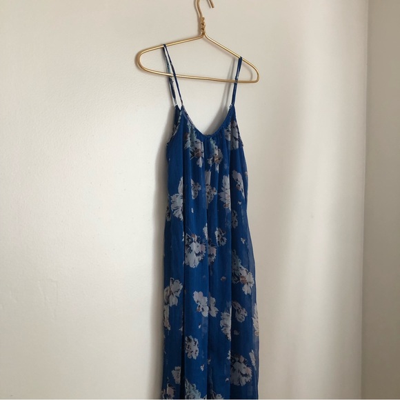 Zara Flowy Blue Maxi Dress - Picture 4 of 9